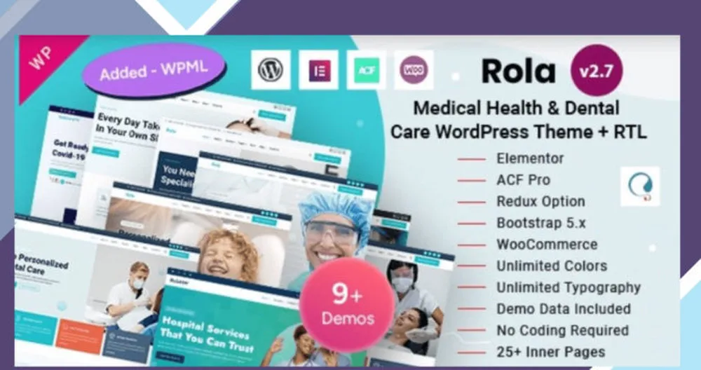 Rola - Medical Health and Dental Care Elementor WordPress Theme 1 Rola - Medical Health and Dental Care Elementor WordPress Theme
