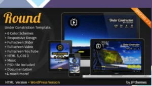Round - Responsive, Fullscreen, Under Construction Theme