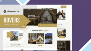 Rovers - Glamour Camping and Adventure Elementor Template Kit
