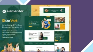RoxVet - Veterinary and Pet Care Services Elementor Template Kit