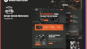 Ryders - Garage Custom Motorcycle Elementor Template Kit