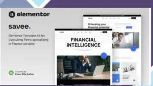 Savee - Financial Consulting Elementor Template Kit