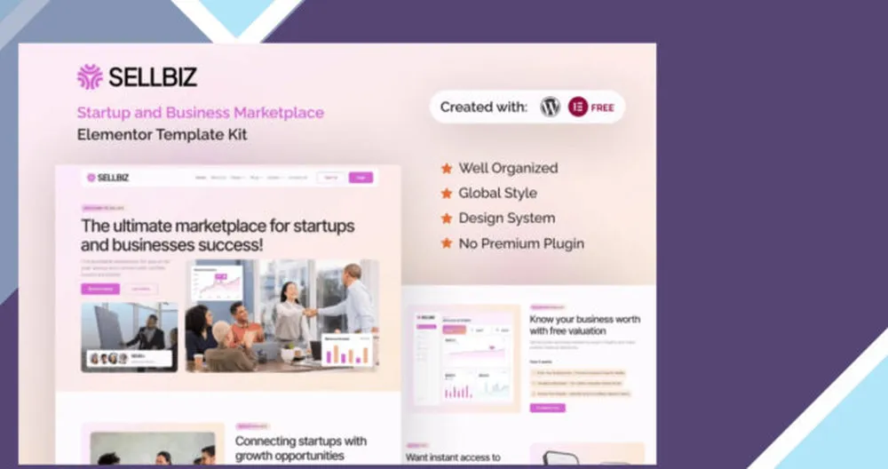 Sellbiz - Startup and Business Marketplace Elementor Template Kit 1 Sellbiz - Startup and Business Marketplace Elementor Template Kit