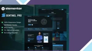 Wordpress Tools 15 Sentinel - Cyber Security Services Elementor Pro Template Kit