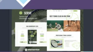 Serve - Tennis School and Sport Club Elementor Template Kit