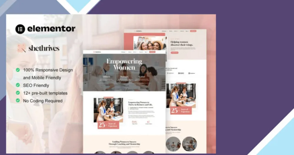 SheThrives - Feminine Business Elementor Pro Template Kit 1 SheThrives - Feminine Business Elementor Pro Template Kit