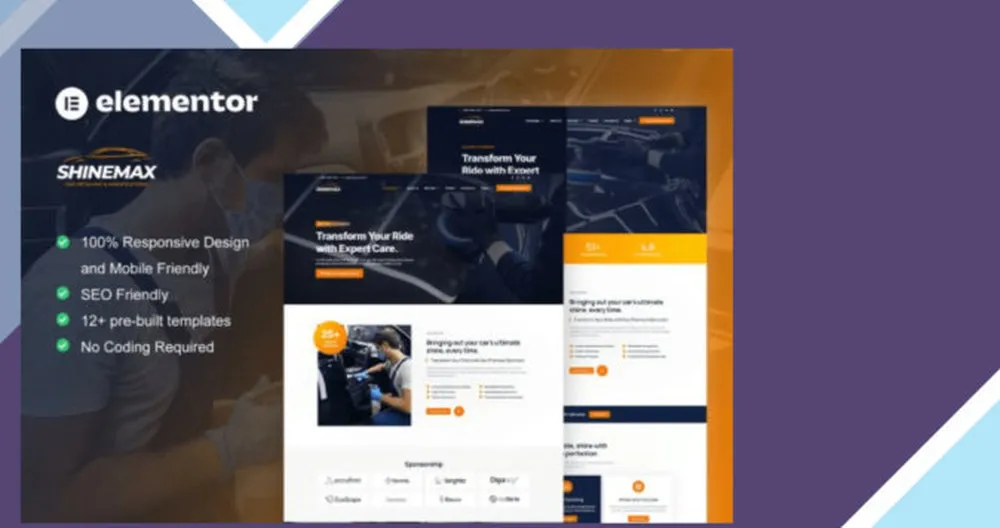 ShineMax - Car Detailing and Repair Services Elementor Pro Template Kit