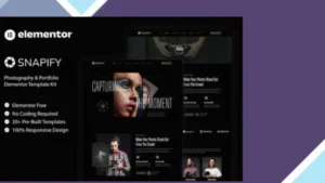 Snapify - Photography and Portfolio Elementor Template Kit