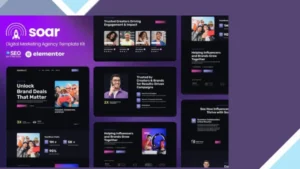SoarBuzz - Influencer Agency Elementor Template Kit