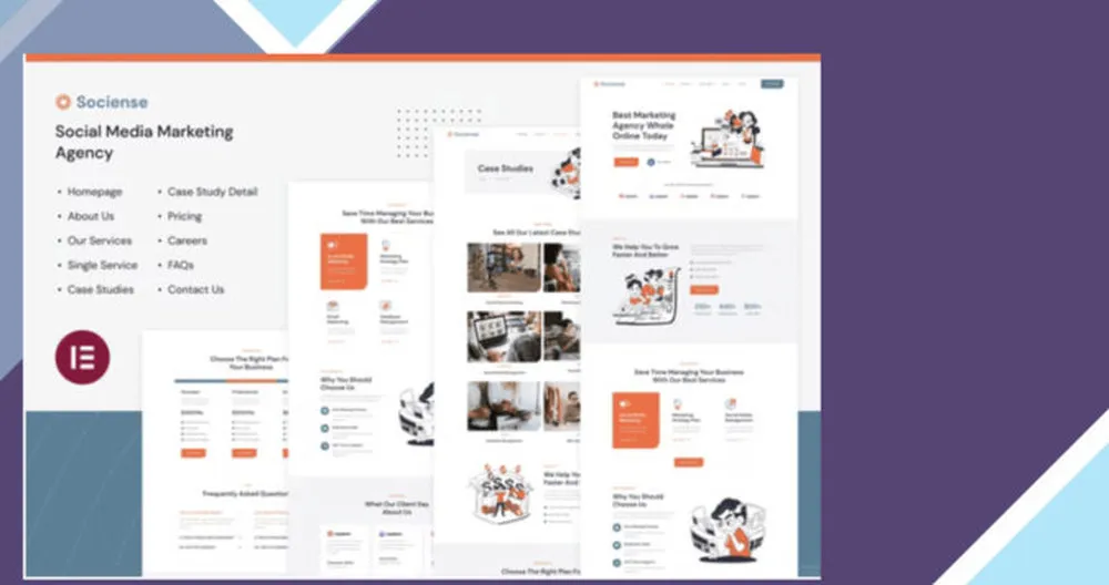 Socience - Social Media Marketing Agency Elementor Template Kit
