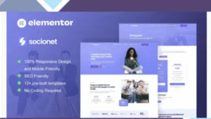 Socionet - Social Media Marketing Agency Elementor Template Kit