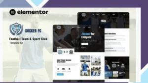 Socker - Football Team and Sports Club Elementor Template Kit