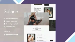 Solace - Yoga Teacher and Studio Elementor Template Kit