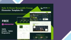 SolarAlfa - Solar and Renewable Energy Elementor Template Kit