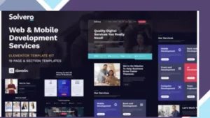 Solvero - Web and Mobile Development Service Elementor Template Kit