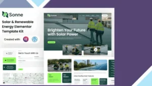 Sonne - Solar and Renewable Energy Elementor Template Kit