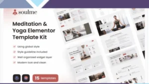 Soulme Yoga Meditation and Wellness Mindfulness Elementor Template Kit