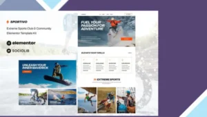 Sportivo - Extreme Sports Club and Community Elementor Template Kit
