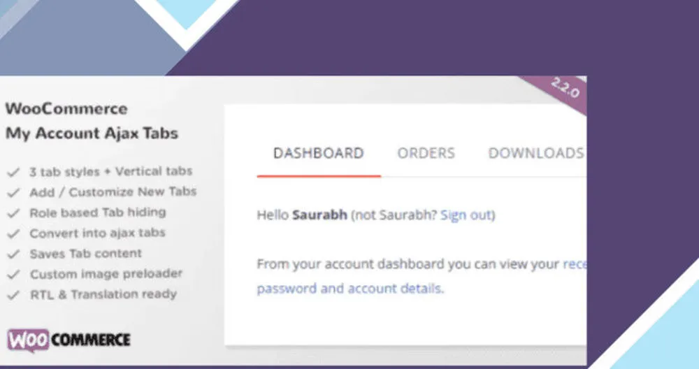 SS WooCommerce Myaccount Ajax Tabs