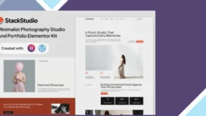 StackStudio - A Minimalist Photography Studio and Portfolio Elementor Kit
