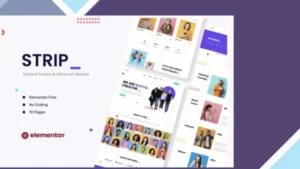 Strip - Content Creator and Influencer Elementor Template Kit
