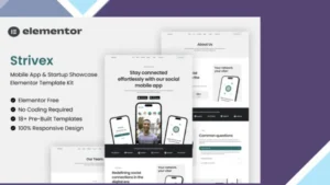 Strivex - Mobile App and Startup Showcase Elementor Template Kit