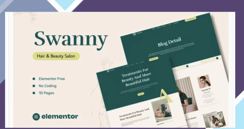 Swanny - Hair and Beauty Salon Elementor Template Kit