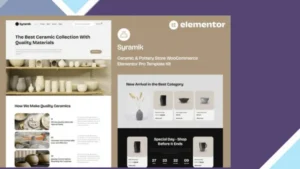 Syramik - Ceramic and Pottery Store WooCommerce Elementor Pro Template Kit