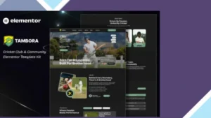 Tambora - Cricket Club and Community Elementor Template Kit