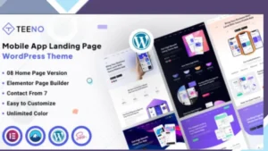 Teeno - App Landing WordPress Theme