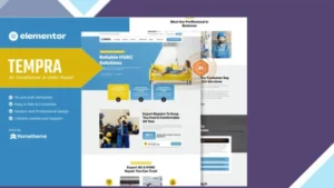 Tempra - Air Conditioner and HVAC Repair Elementor Template Kit