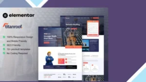 TitanRoof - Roofing Services Elementor Pro Template Kit
