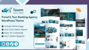 Tourm - Travel and Tour Booking Agency WordPress Theme