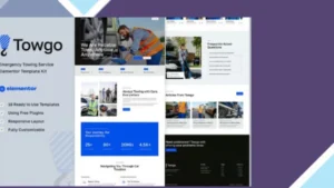 Towgo - Emergency Towing Service Elementor Template Kit