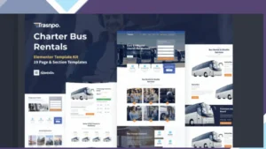 Transpo - Charter Bus Rental Company WordPress Elementor Template Kit