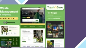 Trashcure - Waste Management and Recycling Service Elementor Template Kit