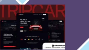 Tripcar - Car Rental Service Website Elementor Template Kit