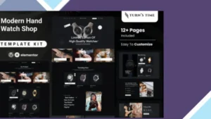 Turnstime - Modern Hand Watch Shop eCommerce Elementor Pro Template Kit