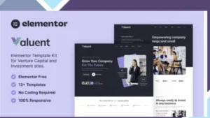 Valuent - Venture Capital and Investment Elementor Template Kit