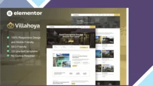 Villahoya - Villa Vacation Rental Elementor Template Kit