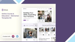 Virtura - Online Course and Education Elementor Template Kit