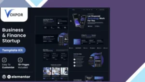 Voxpor - Business and Finance Startup Elementor Template kit