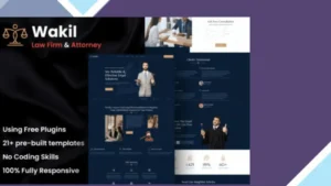 Wakil - Attorney Law Firm and Legal Services Elementor Template Kit