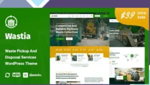 Wastia - Waste Pickup And Disposal Services WordPress Theme
