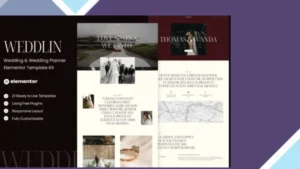 Weddlin - Wedding and Wedding Planner Elementor Template Kit