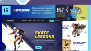 WiseRide - Skateboarding Lessons and Shop Woocommerce Elementor Template Kit