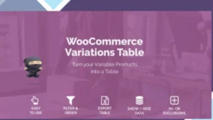 WooCommerce Variations Table - welaunch