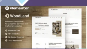 WoodLand - Carpenter and Craftsman Elementor Template Kit
