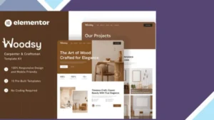 Woodsy - Carpenter and Craftsman Elementor Template Kit