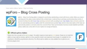 wpForo - Blog Cross Posting